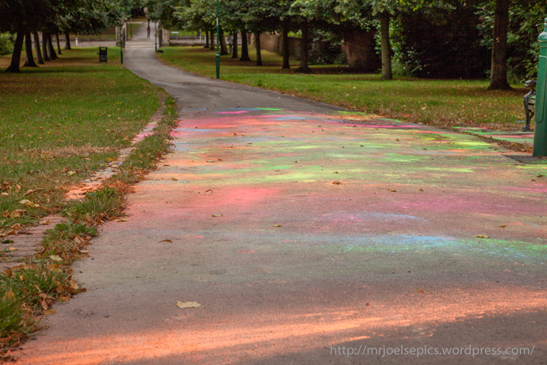 A colourful footpath in Nottingham